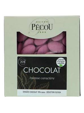 Dragées Chocolat Fuchsia 70% de cacao