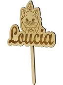 Cake Topper Bois Personnalisé Aristochat - Cake Topper Baptême