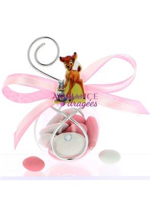 Boule dragées Bambi rose