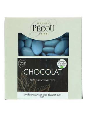 Dragées Chocolat Bleu Ciel 70% de cacao