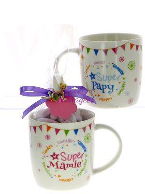 Mug dragées mamie, papy Fée Clochette