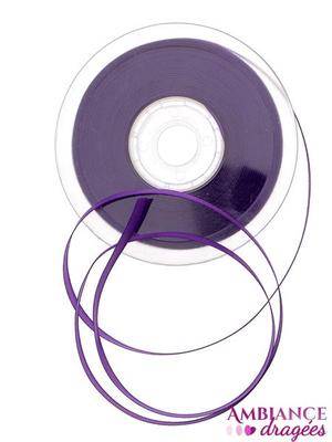 Ruban satin violet x 6 mm