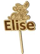 Cake Topper Bois Personnalisé Bambi - Baptême Bambi