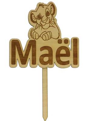Cake Topper Bois Personnalisé Roi Lion - Cake Topper Baptême