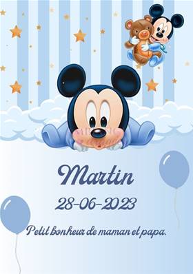 Affiche Personnalisée Bébé Mickey