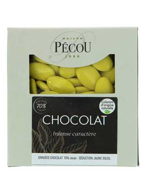 Dragées Chocolat Jaune Soleil 70% de cacao