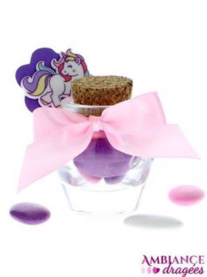 Pot jar dragées Licorne