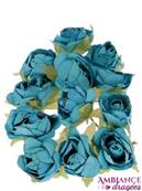 Fleur Rose turquoise x 12