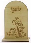 Centre De Table Bois Personnalisé Bambi - Baptême Bambi
