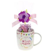 Mug dragées Bonne Fête Mamie fleur lilas