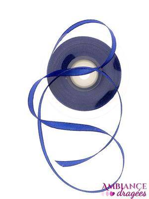 Ruban satin bleu royal x 6 mm