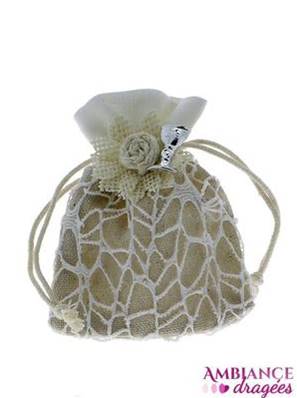 Sachet dragées communion vintage