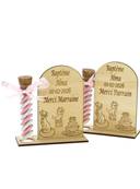 Cadeau Parrain Marraine Éprouvette Bois Personnalisé Aristochat - Baptême Aristochat