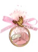 Anneau Tulle Drag�es Communion Colombe - Tulle Drag�es Communion Colombe