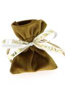 Sachet Dragées Velours Or Personnalisé - Dragées Mariage Or