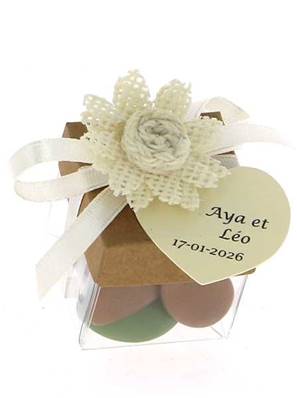 Cube Transparent dragées nature