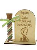 Cadeau Parrain Marraine �prouvette Bois Groot, Drag�es Bapt�me Groot