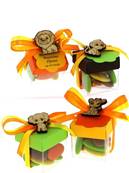 Boite dragées cube baptême thème jungle