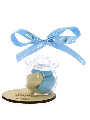 Contenant Dragées Tétine Personnalisée Couleurs au Choix - Baby Shower