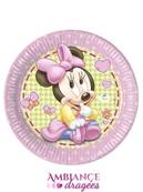 8 Assiettes Minnie baby 23 cm