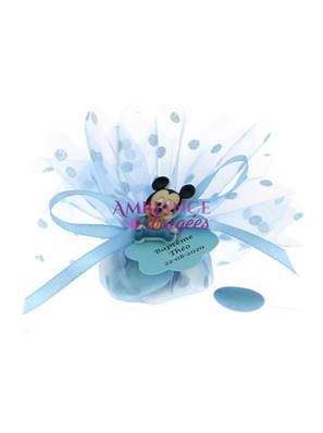 Tulle dragées bébé Mickey Bleu