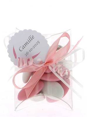 Boite Dragées Buste Communion Rose - Cadeau Invités Communion Personnalisable