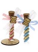 Éprouvette Dragées Baptême Ourson Rose - Dragées Baptême Ourson