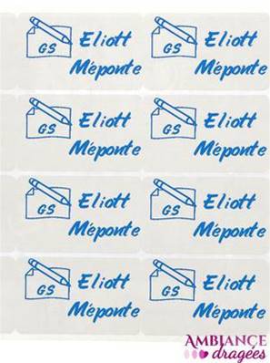 Etiquette école adhésive Stylo x 12 ou 25