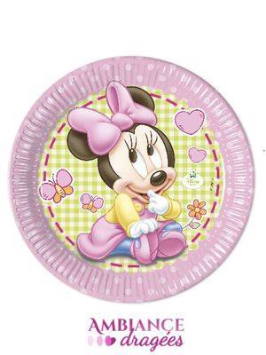 8 Assiettes Minnie baby 23 cm