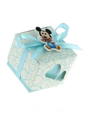 Boite dragées cube coeur bébé Mickey