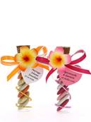 Éprouvette Dragées Mariage Fleurs des Îles Rose - Cadeaux Dragées Mariage