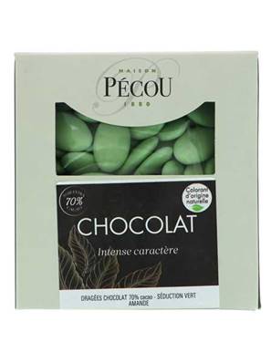 Dragées Chocolat Vert d'eau 70% de cacao