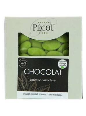 Dragées Chocolat Vert Pomme 70% de cacao