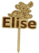 Cake Topper Bois Personnalisé Bambi - Baptême Bambi