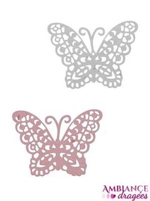 Papillon dentelle autocollant X10