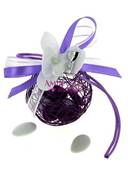 Boule drages communion prune en mtal