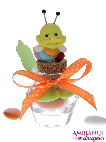 Pot Jar Dragees Bebe Chenille Jaune Vente Contenant Dragees Bapteme Bebe Chenille Ambiancedragee