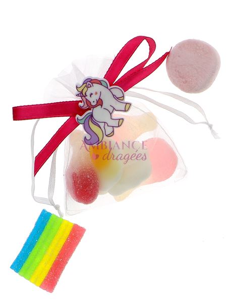 5 sachets de bonbons personnalisés - Anniversaire licorne pour enfant