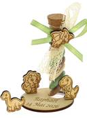 Éprouvette Dragées Baptême Dinosaure Socle Bois - Baptême Dinosaure