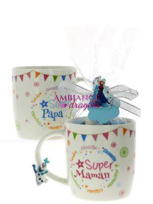 Mug dragées maman papa Reine des Neiges
