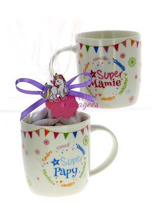 Mug dragées papy, mamie Licorne