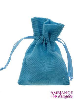 Sachet coton turquoise