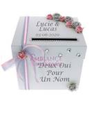 Urne mariage personnalise rose et grise