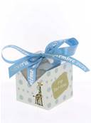 Boite Dragées Cube Girafe Personnalisée - Dragées Baptême Jungle
