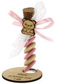 Éprouvette Dragées Baptême Ourson Rose - Dragées Baptême Ourson