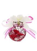 Boule drages mtal fleur fuchsia