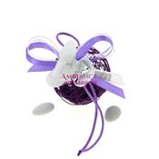 Boule dragées communion prune en métal