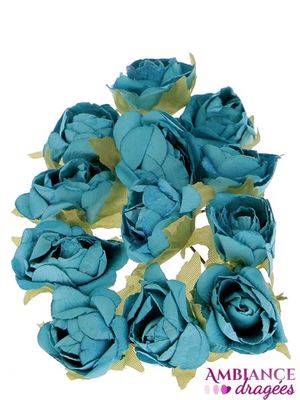 Fleur Rose turquoise x 12