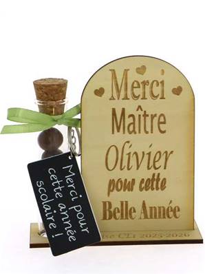 Cadeau Maîtresse, Maître Bois Personnalisé Porte Clé - Cadeau Fin d' Année