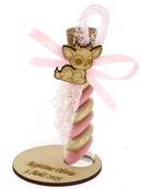 Éprouvette Dragées Bébé Faon Socle Personnalisé